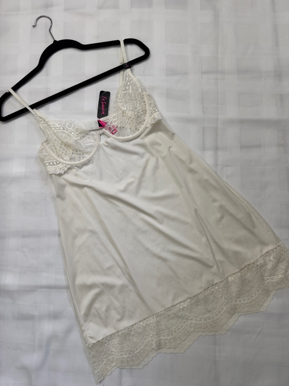NWT La SENZA Cream Lace-Detail Chemise